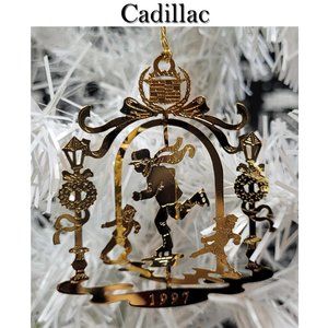 Cadillac 24kt Gold Finish 1997 Ice Skating Christmas Ornament